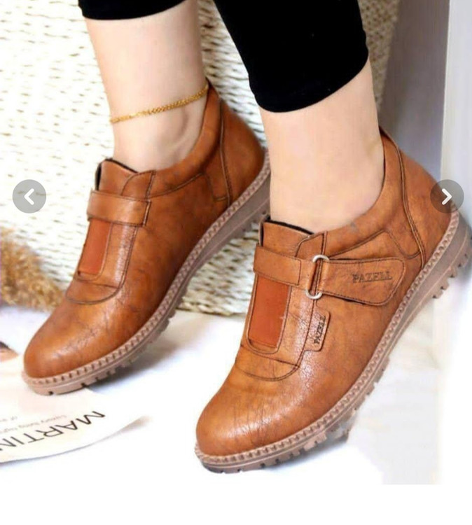 نیم بوت عسلی زنانه رویه سوگو