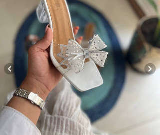 صندل زنانه طلقی مدل Crystal Heel پاشنه ۵ سانتی