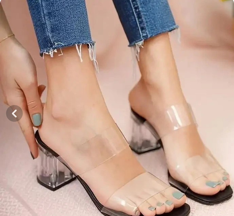 صندل زنانه طلقی مدل Glass Heel پاشنه شیشهای ۵ سانتی باکیفیت